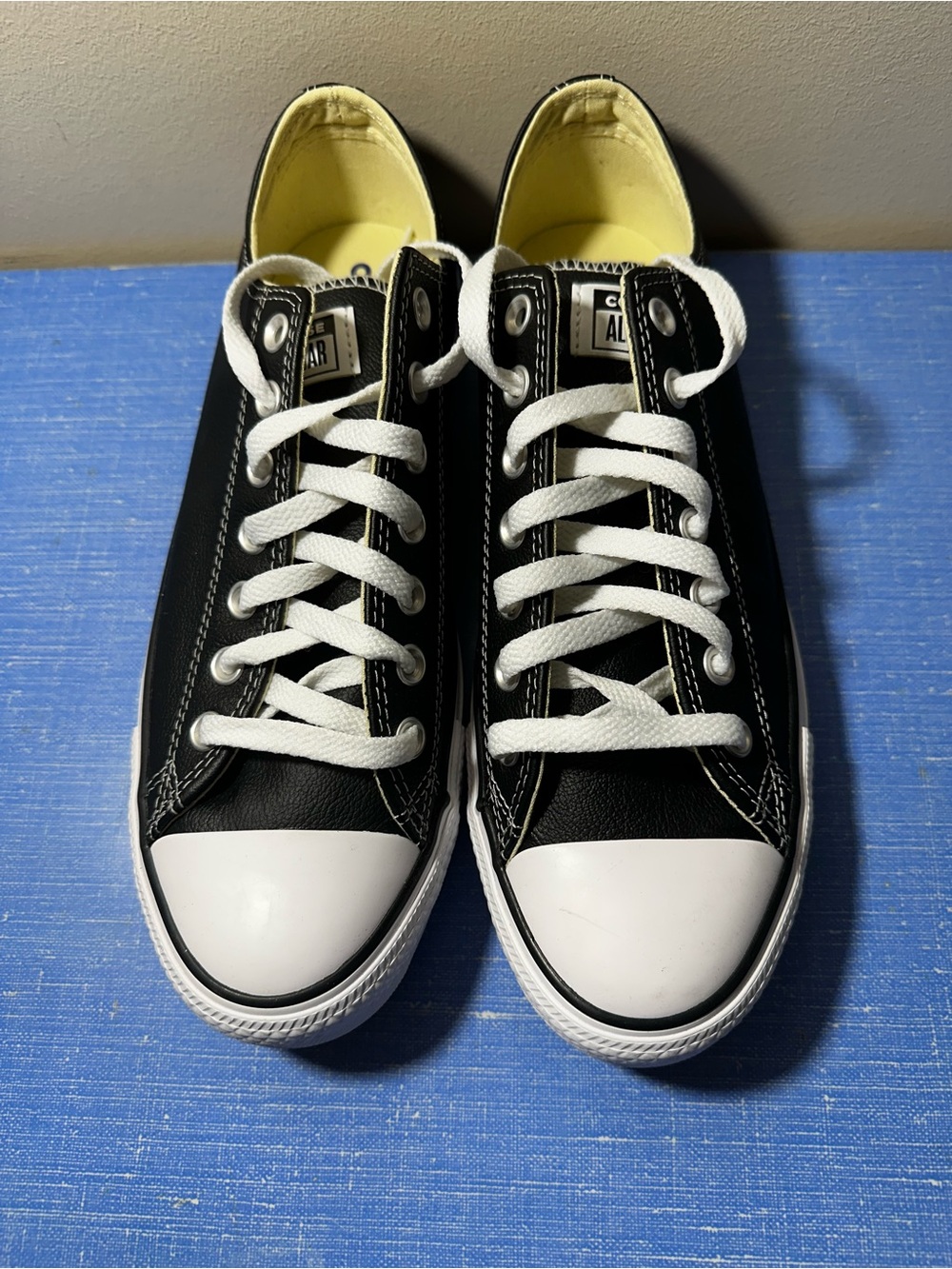 Black Leather Converse Size 9 Mens 11 Womens 132174C